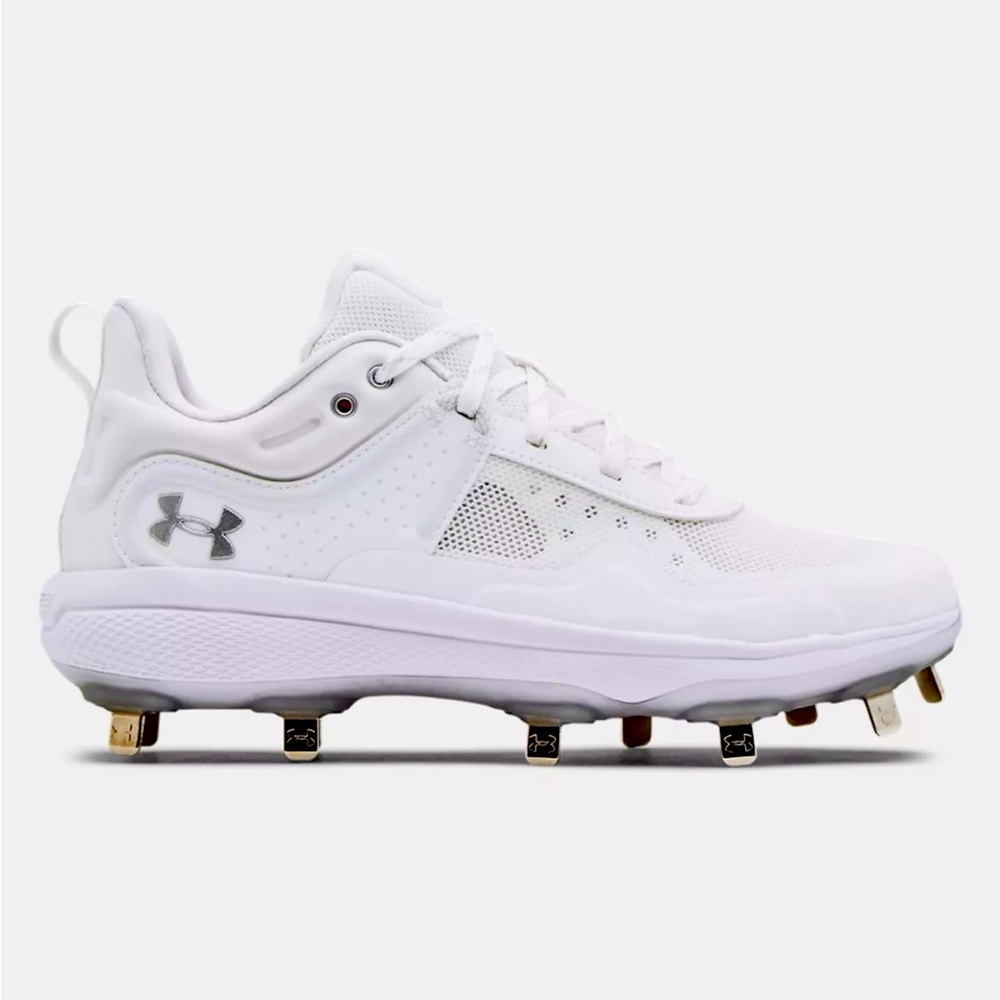Women's Under Armour Glyde MT Metal Softball Cleat - White Size 8.5 New